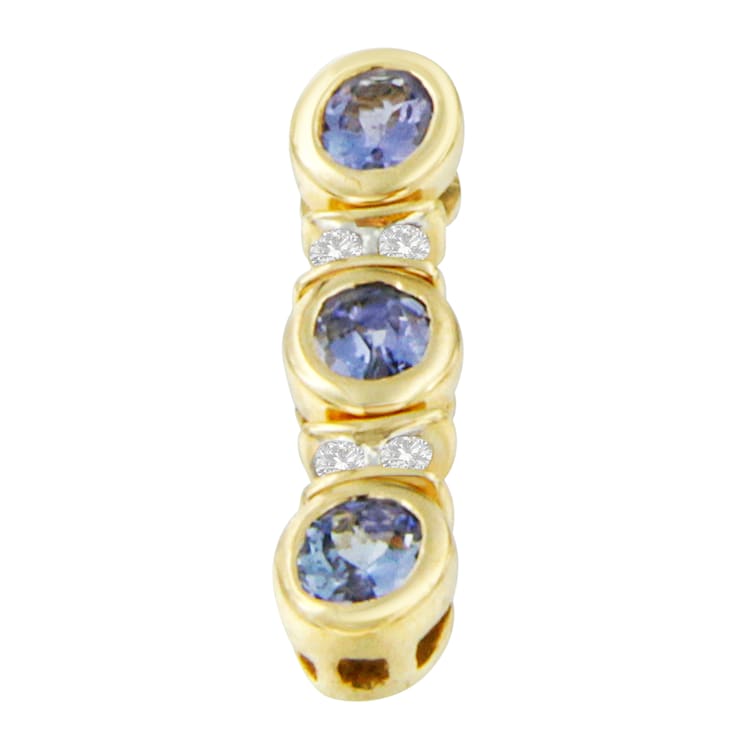 14K White Gold Round Cut Diamond and Tanzanite Pendant w\chain(1.20ctw,
G-H Color, SI2-I1 Clarity)