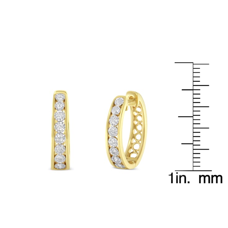 10K Two-Tone Gold Diamond Hoop Earring 1/2ctw - 15JFHA
