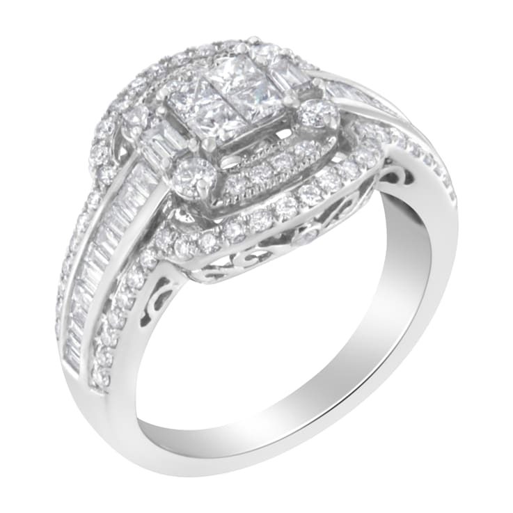 14K White Gold Diamond Cocktail Ring (1 1/4 cttw, H-I Color, SI2-I1 Clarity)