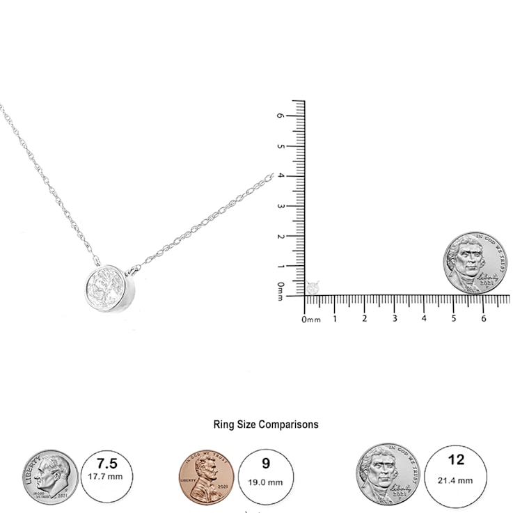 10K White Gold AGS Certified 1/5ctw Diamond Solitaire 16-18"
Necklace (H-I Color, SI1-SI2 Clarity)