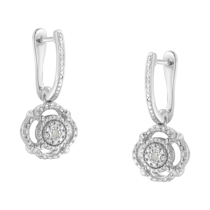 Sterling Silver Miracle-Set Diamond Accent Drop and Dangle Earrings