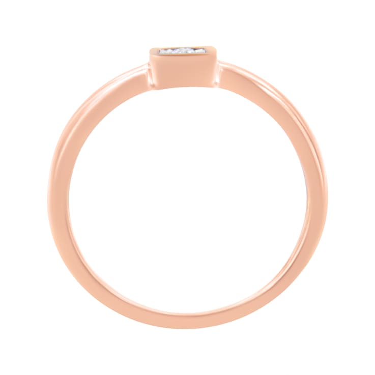14K Rose Gold Over Sterling Silver 1/20ctw Miracle Set Diamond Ring (J-K
Color, I1-I2 Clarity)