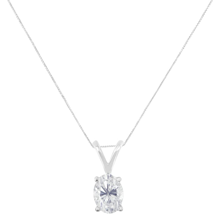 IGI Certified 10K White Gold 3/8ctw Diamond Oval Pendant w\chain(I-J
Color, I1 Clarity)