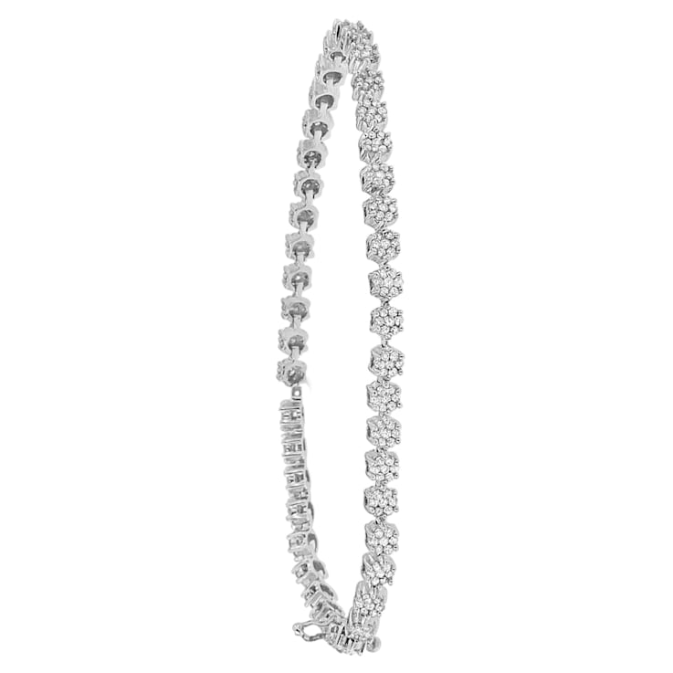 14K White Gold 2.0ctw Round Diamond Bracelet
