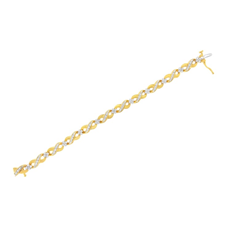 10K Yellow Gold 1.0ctw Round-Cut Diamond Infinite Love Bracelet