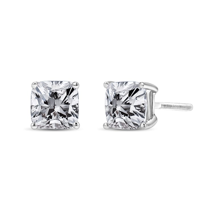 14K White Gold 1 1/2 Cttw Clarity Enhanced Princess Cut Diamond
Solitaire Stud Earrings