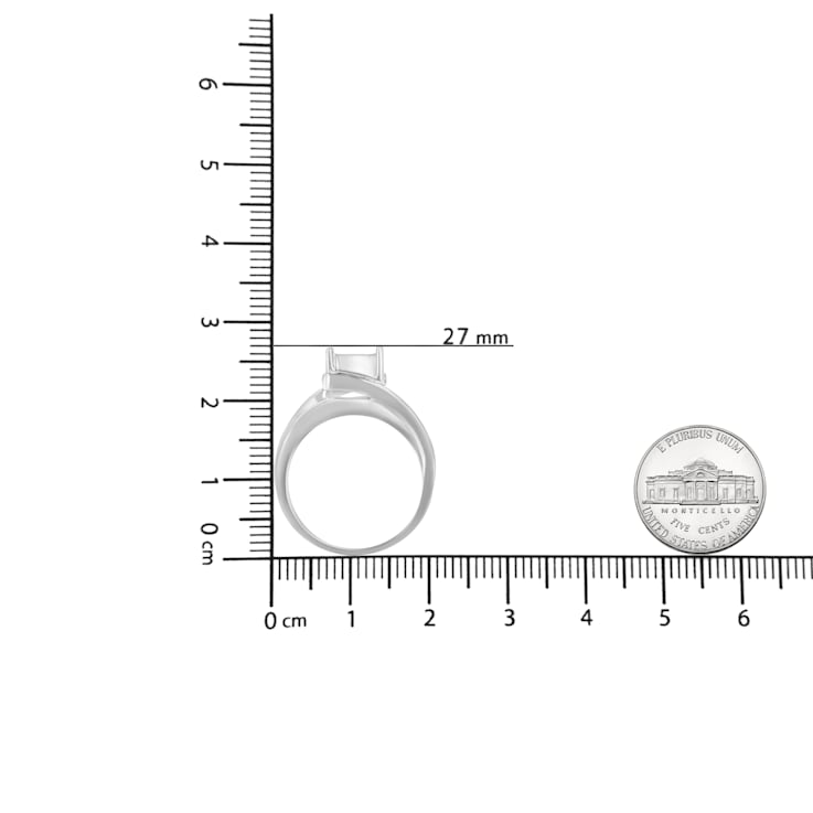 10K White Gold 1/3ctw Invisible Set Princess-cut Diamond Bypass Ring
(H-I Color, SI1-SI2 Clarity)