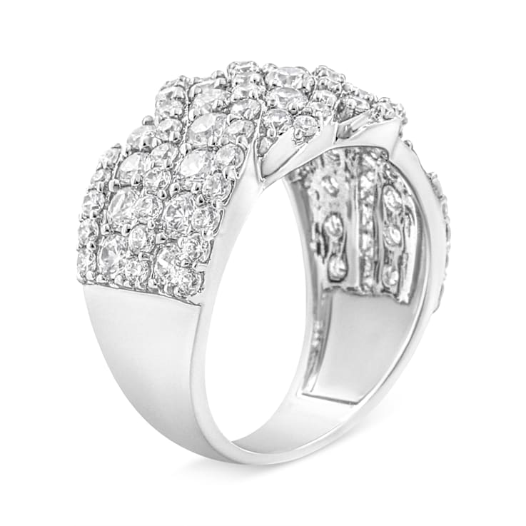 10K White Gold 3.00ctw Diamond Multi Row Cluster Band Ring (I-J Color,
I3 Clarity)
