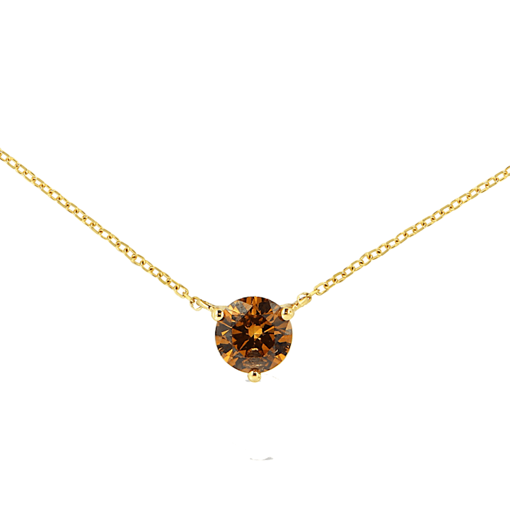 14K Yellow Gold 1/2ct Lab Grown Yellow Diamond Solitaire Necklace
(Yellow Color, VS2-SI1 Clarity)