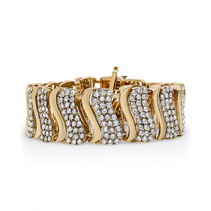14K Yellow Gold 15.0 Cttw Diamond Chevron Wave 7.25