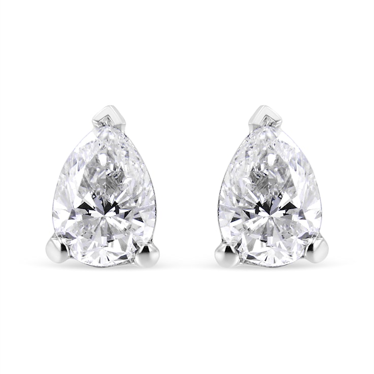 0.75ctw Pear Shape Solitaire Lab Grown Diamond Stud Earrings