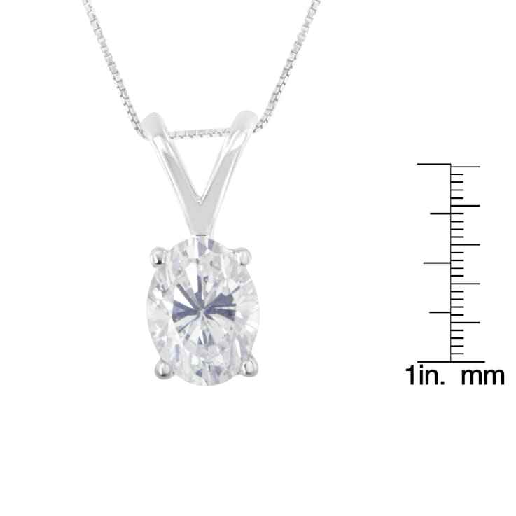 IGI Certified 10K White Gold 3/8ctw Diamond Oval Pendant w\chain(I-J
Color, I1 Clarity)