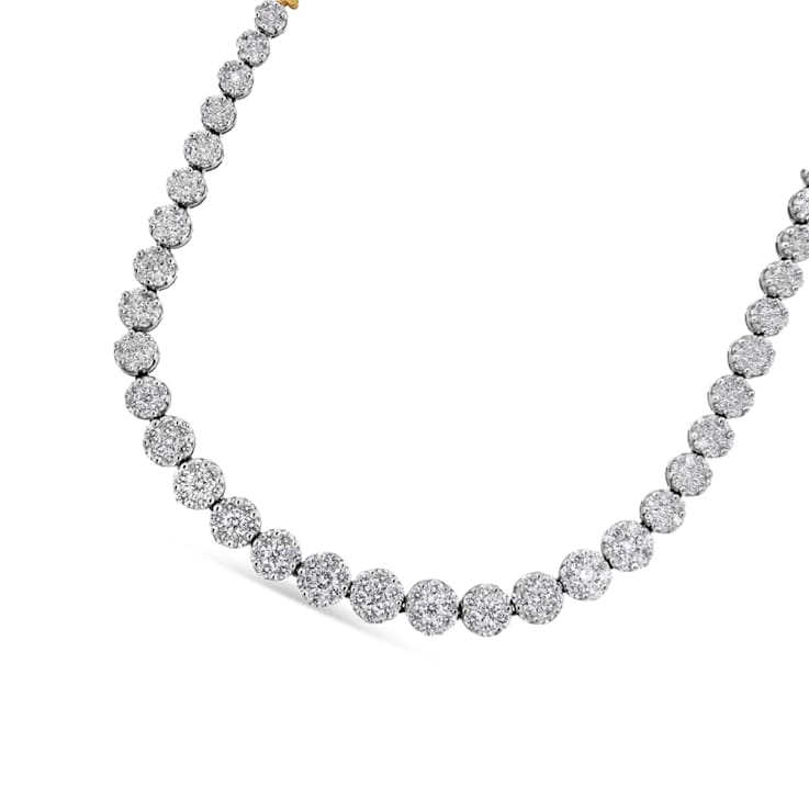 14K Yellow Gold IGI Certified 14 3/4ctw Round Diamond Riviera Necklace
(F-G Color, S2-I1 Clarity)