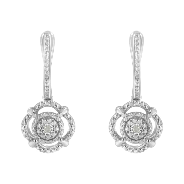 Sterling Silver Miracle-Set Diamond Accent Drop and Dangle Earrings
