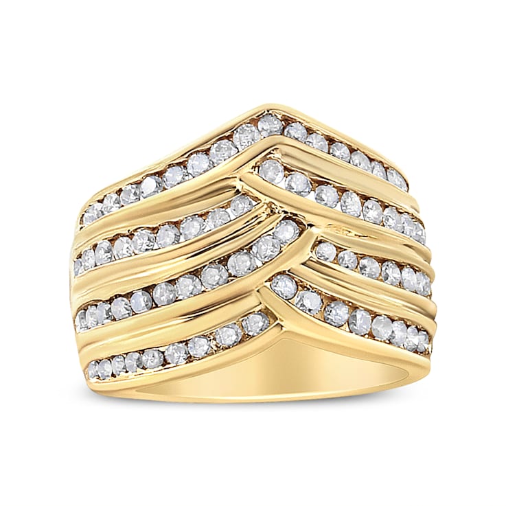 1.50ctw Champagne Diamond 10K Yellow Gold Over Sterling Silver Band