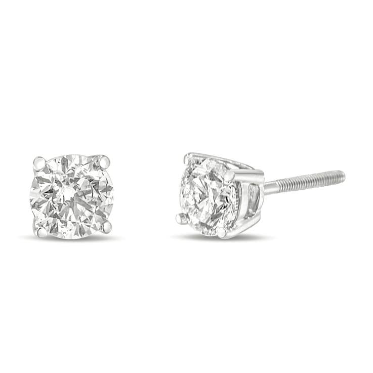 14K White Gold 1.0ctw Round Brilliant Cut Lab Grown White Diamond
Classic Solitaire Stud Earrings