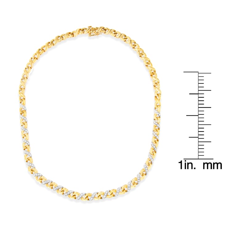 10K Yellow Gold 1 cttw Diamond Riviera Statement Pendant Necklace (J-K, I2-I3)