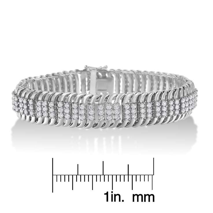 14K White Gold 5.0ctw Round Brilliant Cut Diamond 7" S Wave
Serpentine Tennis Bracelet