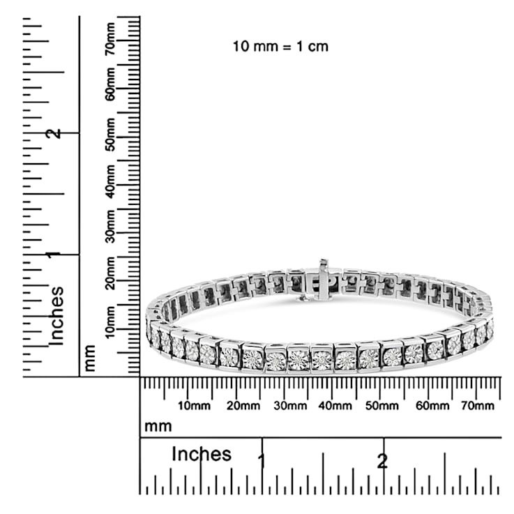 Diamond Accent Sterling Silver Tennis Bracelet