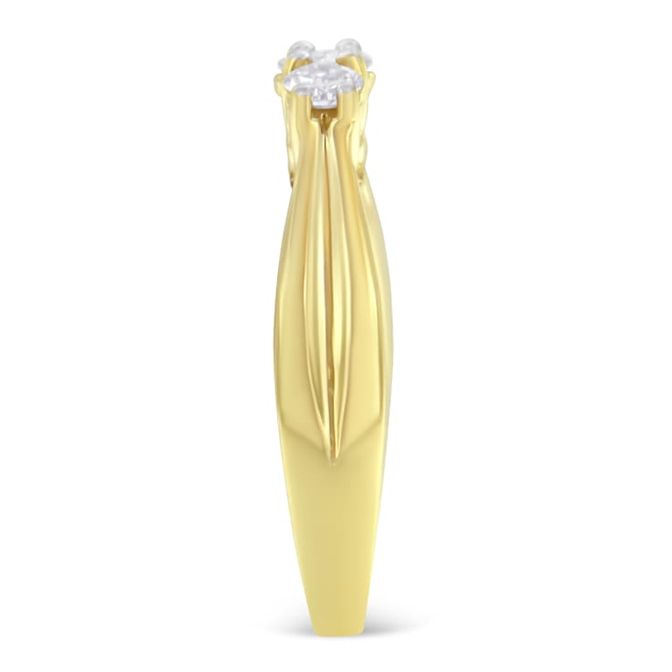 10K Yellow Gold Three-stone Diamond Ring (0.50ctw, J-K Color, I2-I3 Clarity)