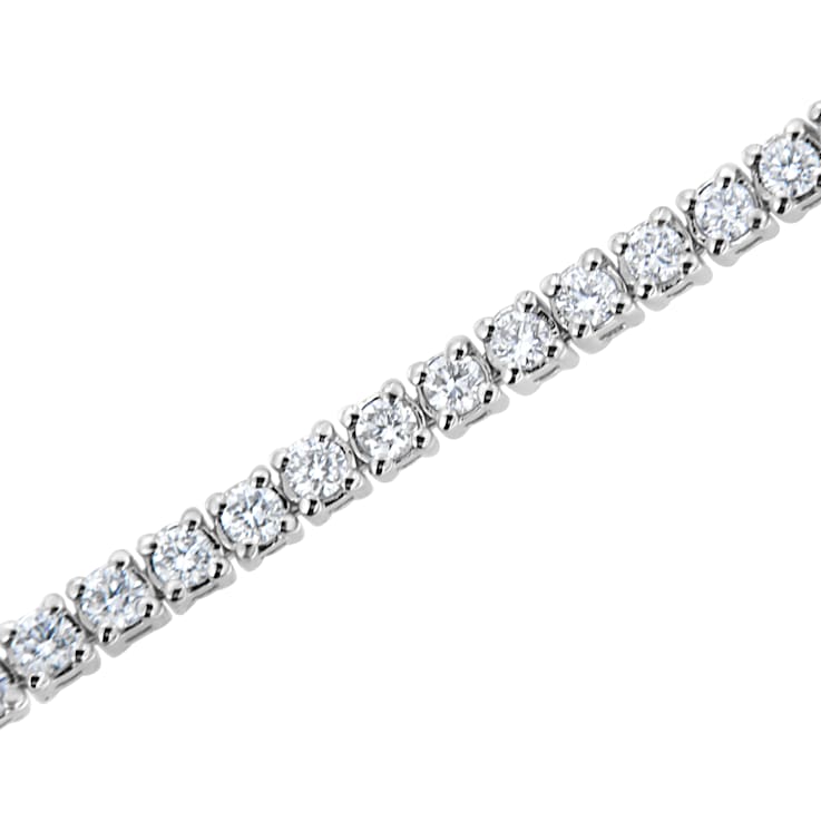 14K White Gold 2ctw Lab Grown Brilliant Round Cut Diamond 7" Tennis Bracelet