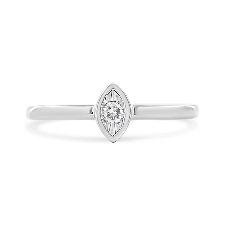 Sterling Silver 1/20ctw Miracle Set Diamond Ring (J-K Color, I1-I2 Clarity)