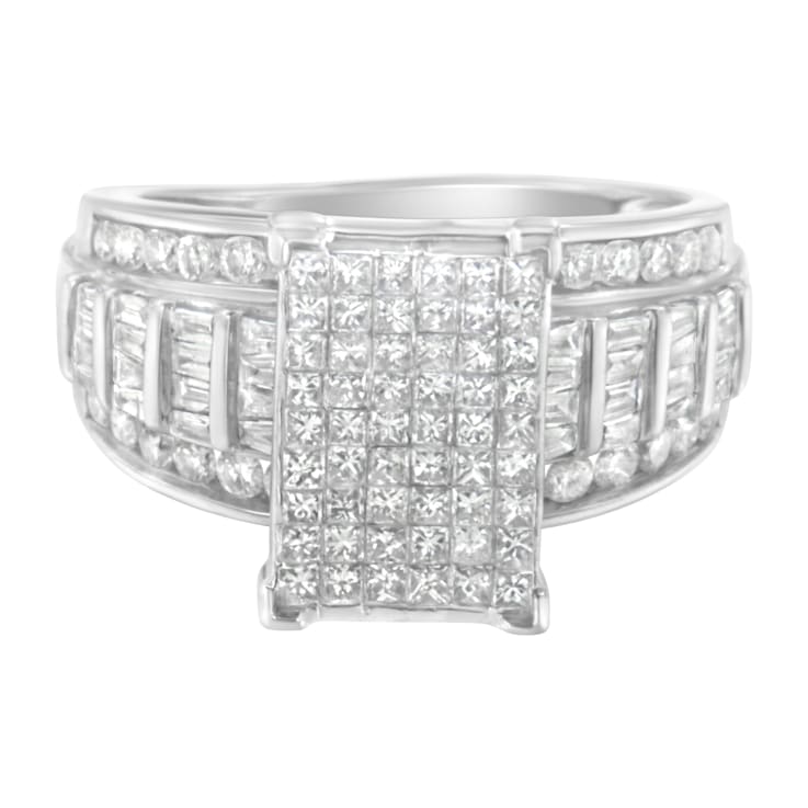 14K White Gold 2.0ctw Mixed-Cut Diamond Rectangle Ring (H-I Color,
SI2-I1 Clarity)