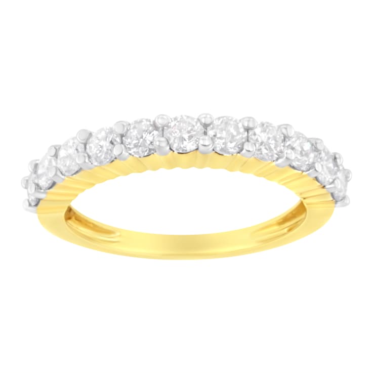 10K Yellow Gold IGI Certified 1.0ctw Diamond Band Ring (J-K Color, I1-I2 Clarity)