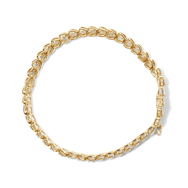 14K Yellow Gold Over Sterling Silver 1.0ctw Diamond C-Shaped Link
Bracelet (I-J Color, I3 Clarity)