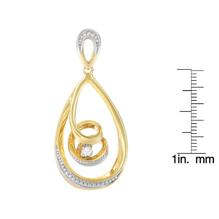 10K Yellow Gold Diamond Accent Open Teardrop Twisted 18" Pendant
w\chain(J-K Color, I2-I3 Clarity)