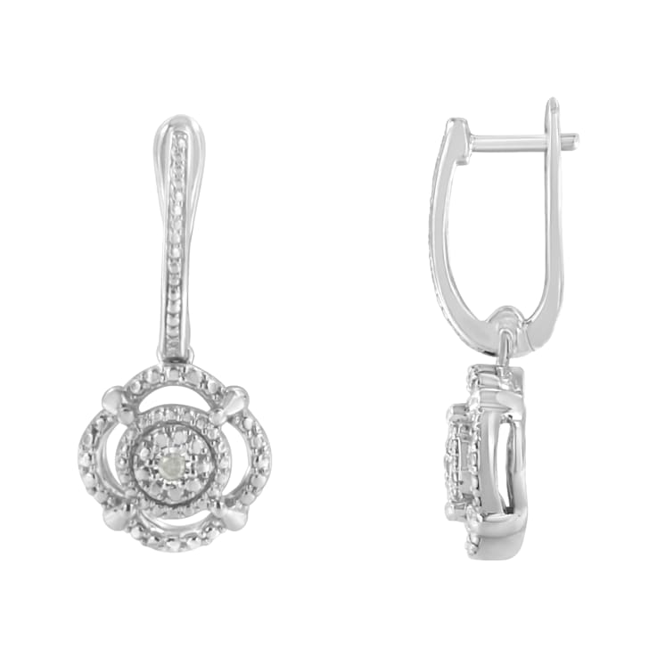 Sterling Silver Miracle-Set Diamond Accent Drop and Dangle Earrings