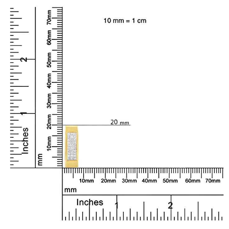 14K Yellow Gold 1/2ctw Square Diamond Vertical Bar Pendant w 14K Yellow Gold 1/2ctw Square Diamond Vertical Bar Pendant w