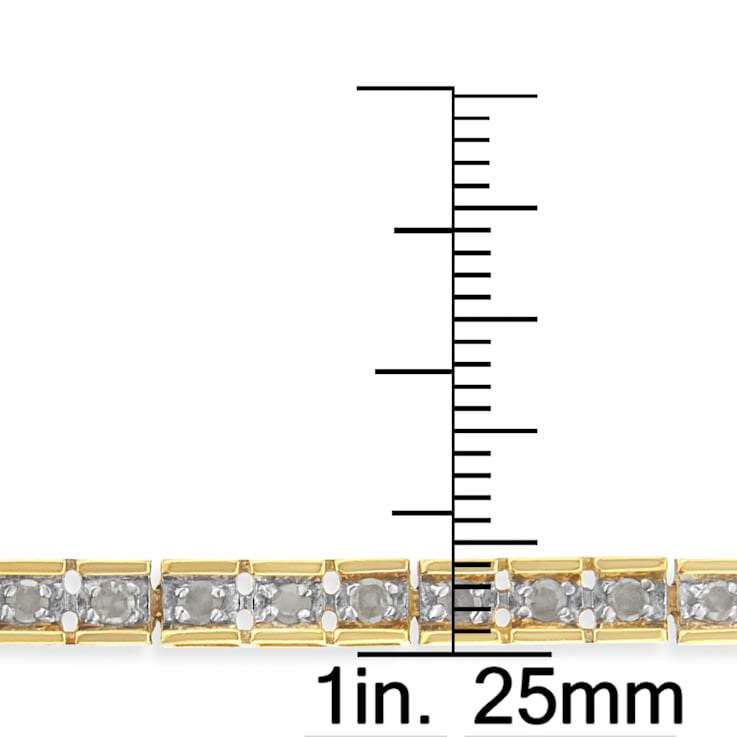 10K Yellow Gold Over Sterling Silver 1.0ctw Diamond Square Hybrid Link
7" Tennis Bracelet