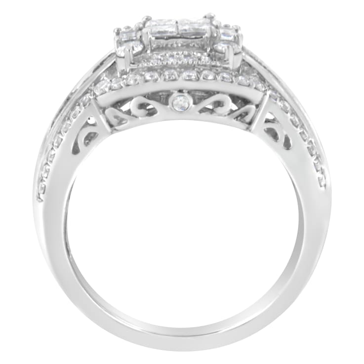 14K White Gold Diamond Cocktail Ring (1 1/4 cttw, H-I Color, SI2-I1 Clarity)