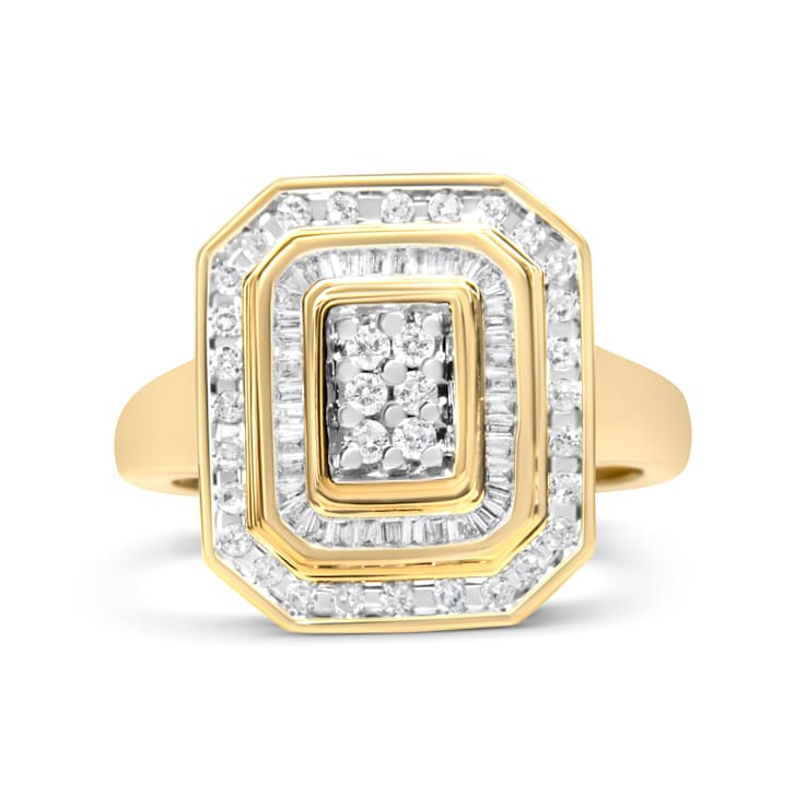 10K Yellow Gold 1.0ctw Diamond Vintage Inspired Baguette
