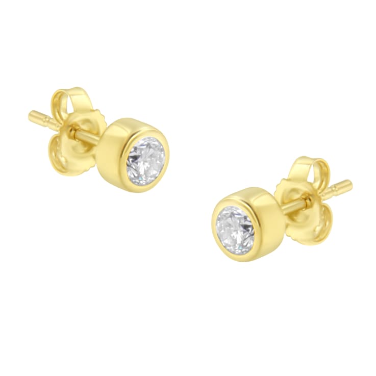 10K Yellow Gold 0.30ctw Round Brilliant-Cut Near Colorless Diamond
Bezel-Set Stud Earrings