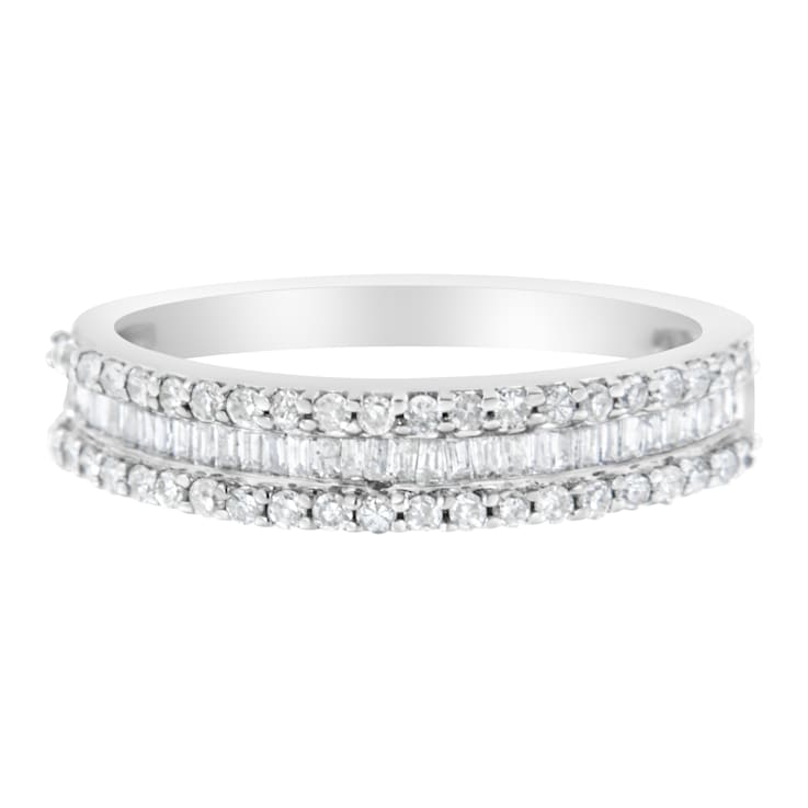 0.50ctw Diamond 14K White Gold Modern Band