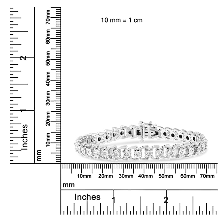 Sterling Silver .25ctw Miracle Set Round Diamond Open Linked Line Bracelet