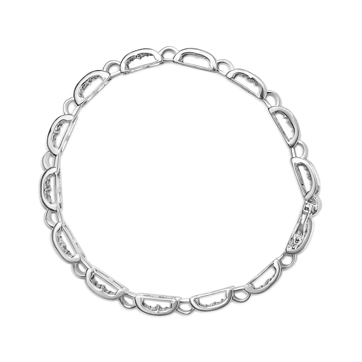 14K White Gold 2.0ctw Princess Diamond Invisible Set Link Bracelet (H-I
Color, SI2-I1 Clarity) - 7"
