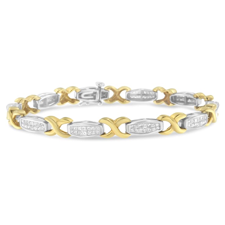 Two tone tennis bracelet top