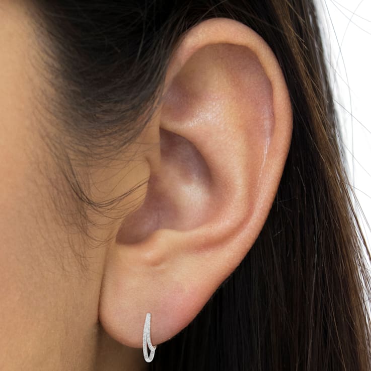 [TATIANA]925シルバー☆Pave Round One-Touch Hoop Earring全2色 TATIANA]925シルバー☆Pave Round One-Touch Hoop Earring全2色