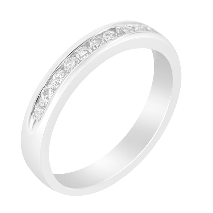 18K White Gold 1/4ctw Channel Set Round Diamond Classic 11 Stone
Band(E-F Color, I1-I2 Clarity)