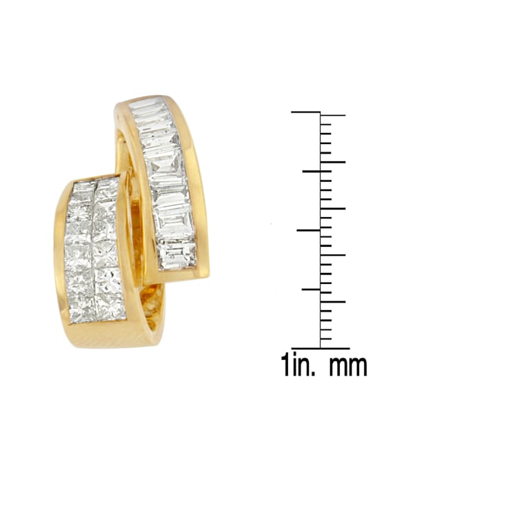 14K Yellow Gold 1 5/8ctw Princess and Baguette Cut Diamond Fashion
Pendant w\chain(G-H, VS2-SI1)