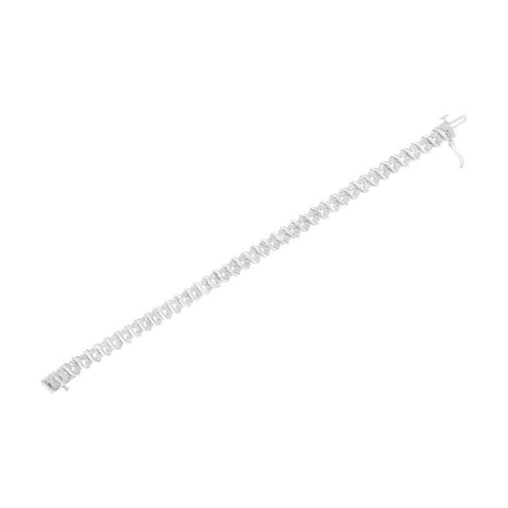 Sterling Silver 1.0ctw Double Row Miracle-Set Diamond Tennis Bracelet