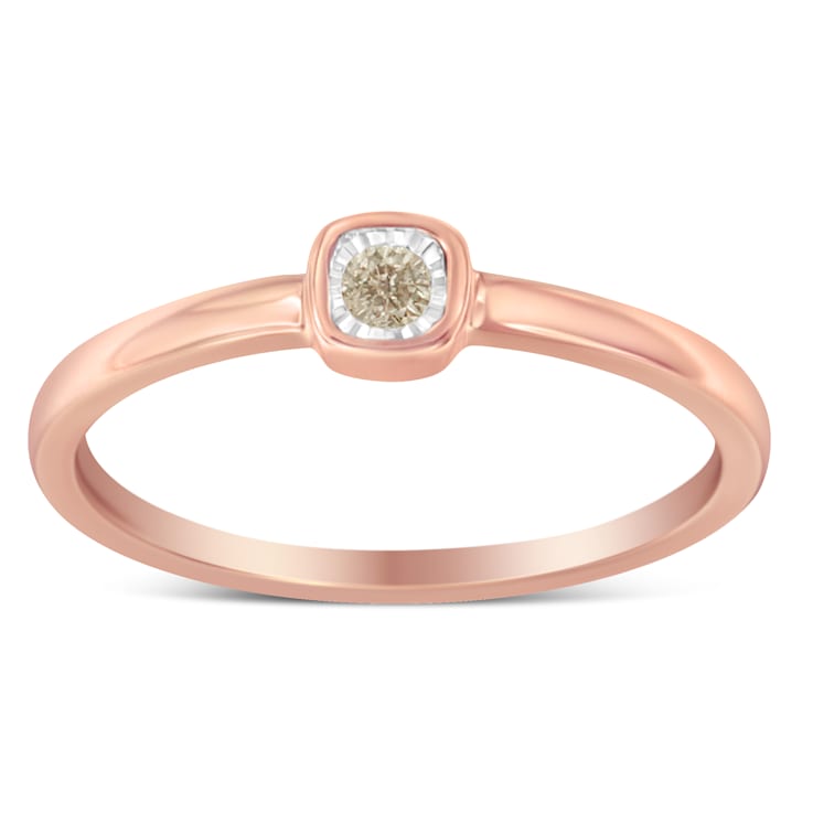 14K Rose Gold Over Sterling Silver 1/20 Carat Diamond Promise Ring (J-K
Color, I1-I2 Clarity)