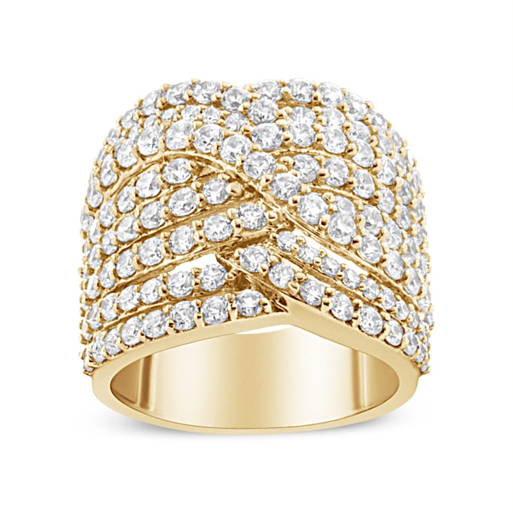 3.00ctw Diamond Eight-Row Bypass 10K Yellow Gold Ring