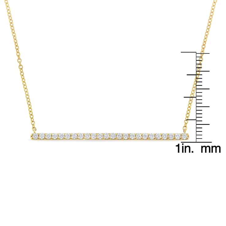 0.35ctw Diamond Bar10K Yellow Gold Necklace