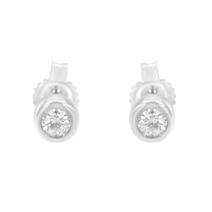 10K White Gold 0.15ctw Round Brilliant-Cut Near Colorless Diamond
Bezel-Set Stud Earrings