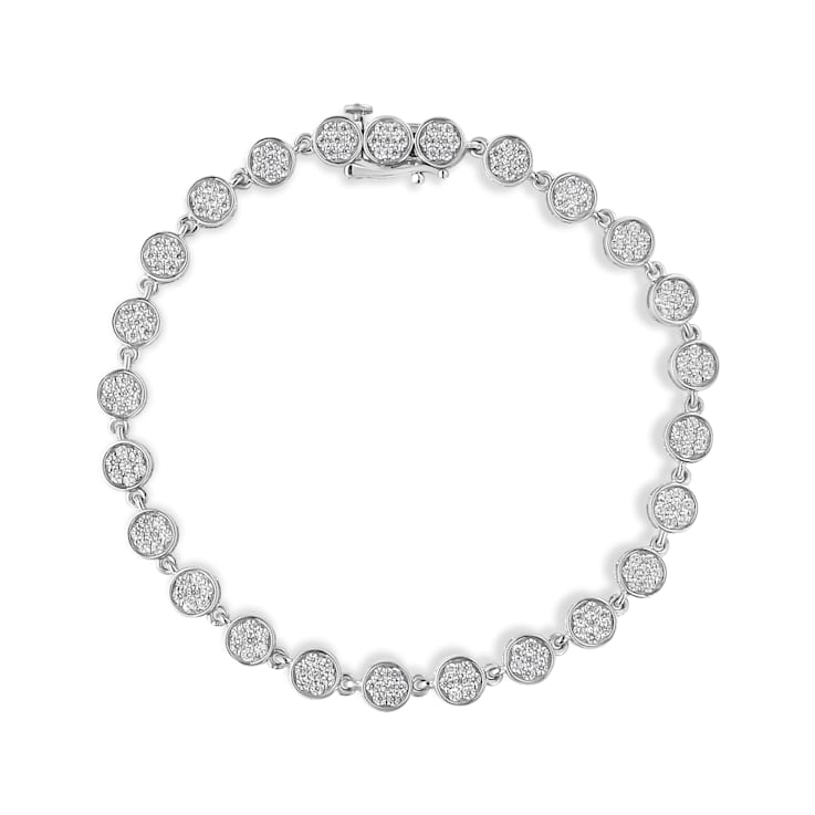 2.00ctw Round White Diamond Sterling SilverTennis Bracelet