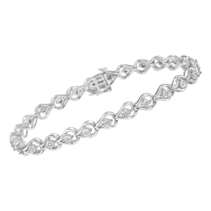 Sterling Silver .25ctw Diamond Link Bracelet